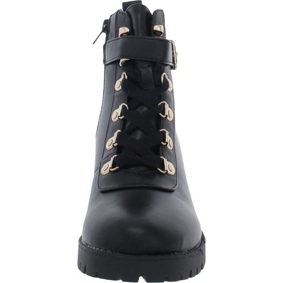 WILD PAIR Womens Black Lug Sole Hillari Round Toe Lace-Up Hiking Boots 5.5 M - Picture 3 of 3
